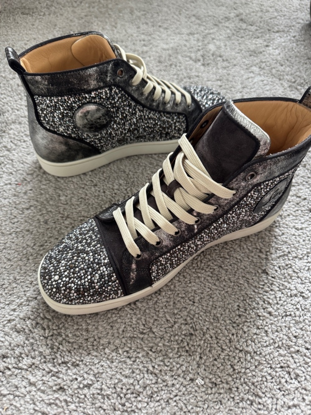 Christian Louboutin Louis Orlato Strass High-Top Sneakers